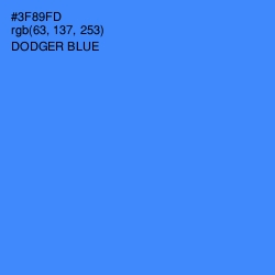 #3F89FD - Dodger Blue Color Image